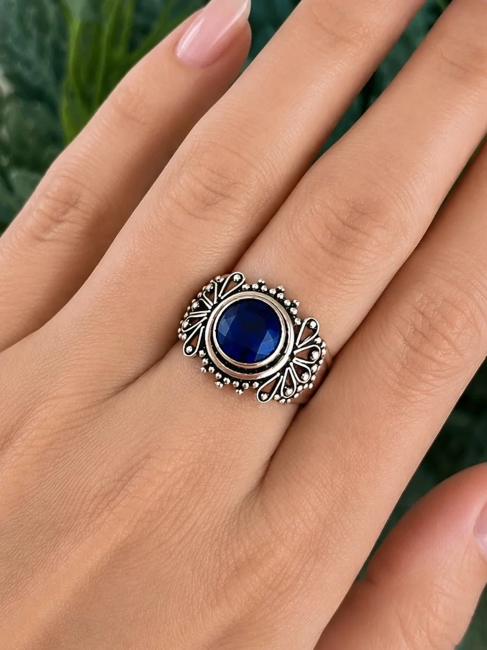 Handcrafted Faceted Tanzanite Sterling Silver Ring